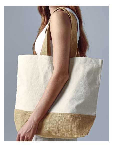 WES-W451-Jute Base Canvas Bag 2